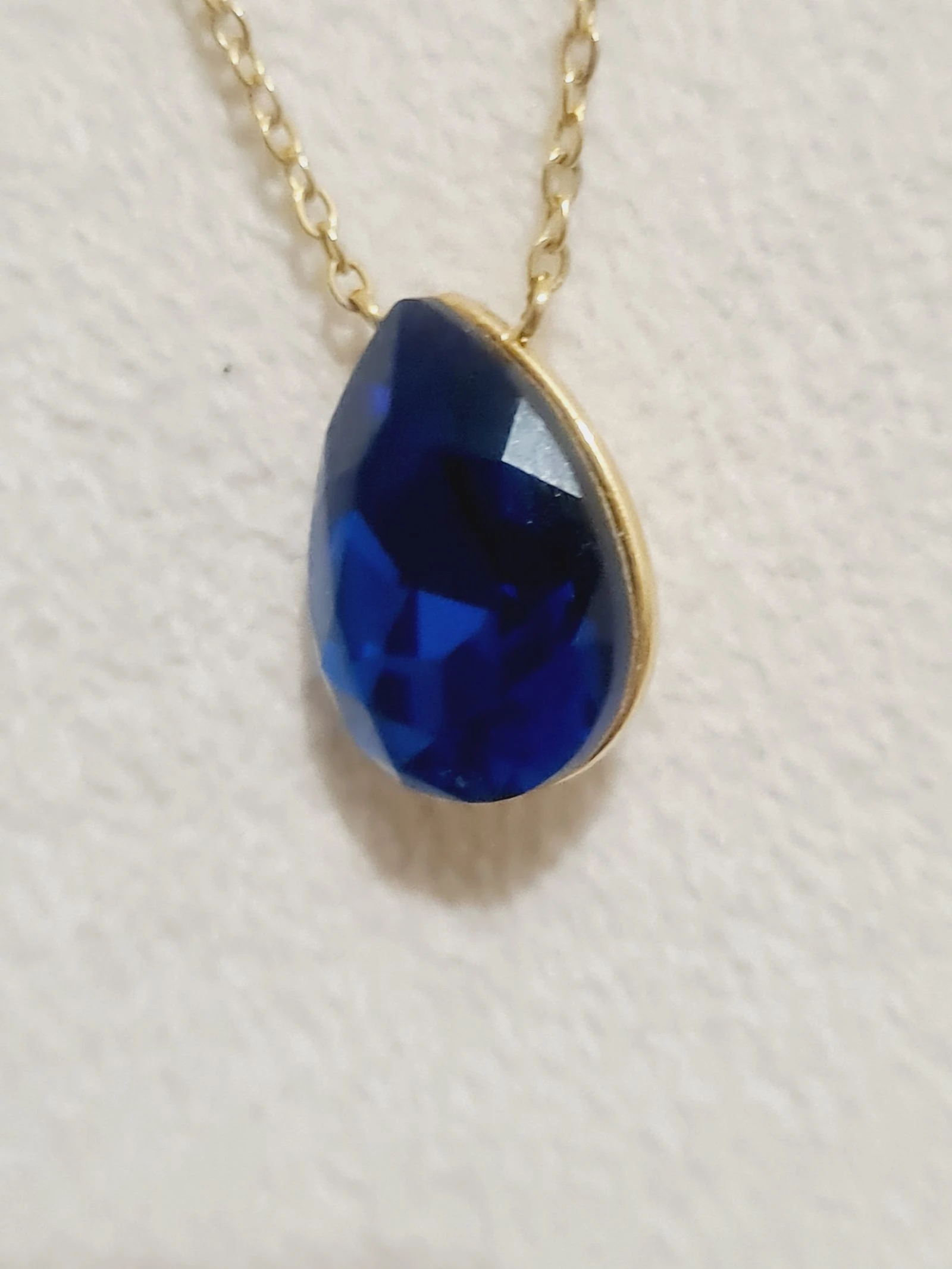 Gouden Bohm-halsketting met blauwe Swarovski-kristallen – photo 3